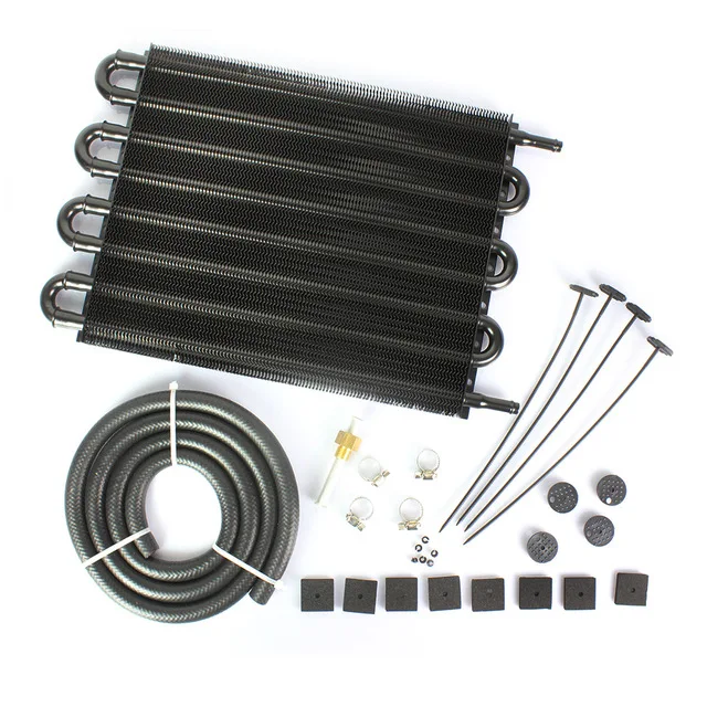 Radiator gearbox oil-cooled gearbox transmission transmission cooler universal car modification accessories aluminum black