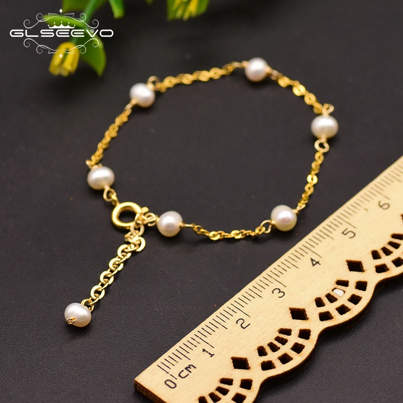 925 Sterling Silver Bracelet For Women Gift Natural Freshwater Pearl Bracelet Jewelry Accessories