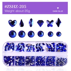 New Colors Crystal AB Rhinestones Nail Art Decorations Mixed Size Aurora Shiny Flat Back Nail Stones Box Kit Accessories