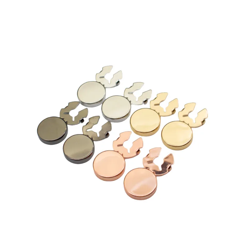 wholesale Copper Cufflinks shirt cover button clips and Shirt Studs with Smooth Box Cover. Custom Logo Printing Available