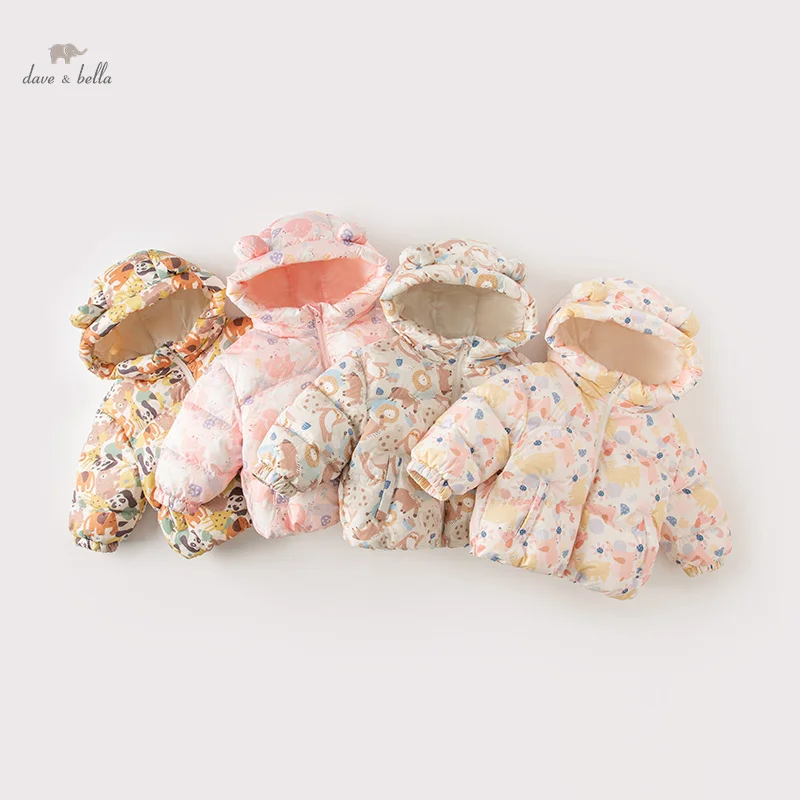 DB4238127 DAVE BELLA Children Down Jacket Winter Casual Boys Printed White Duck Down Girls Top