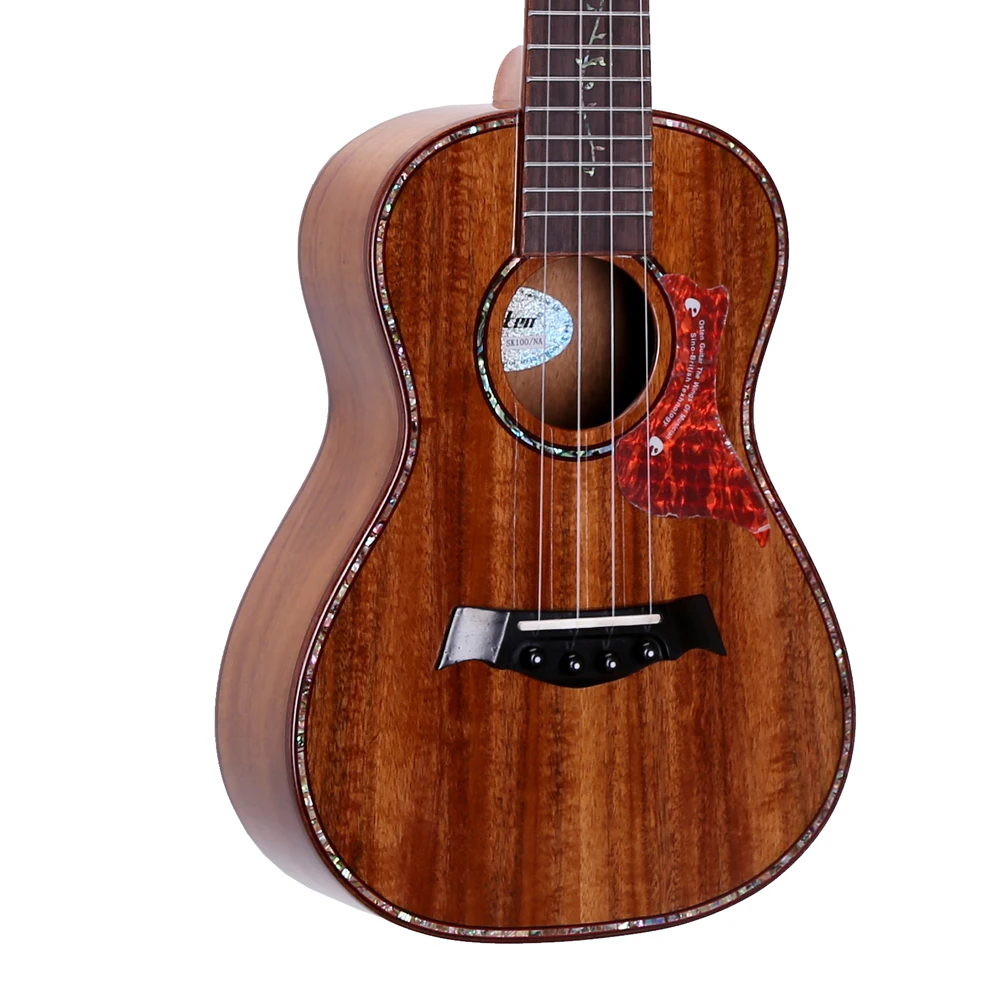 Full Size Ukulele Guitar Wholesale Price Spruce Wooden Flower Fingerboard Inlay 23 Inch Ukulele Make In China