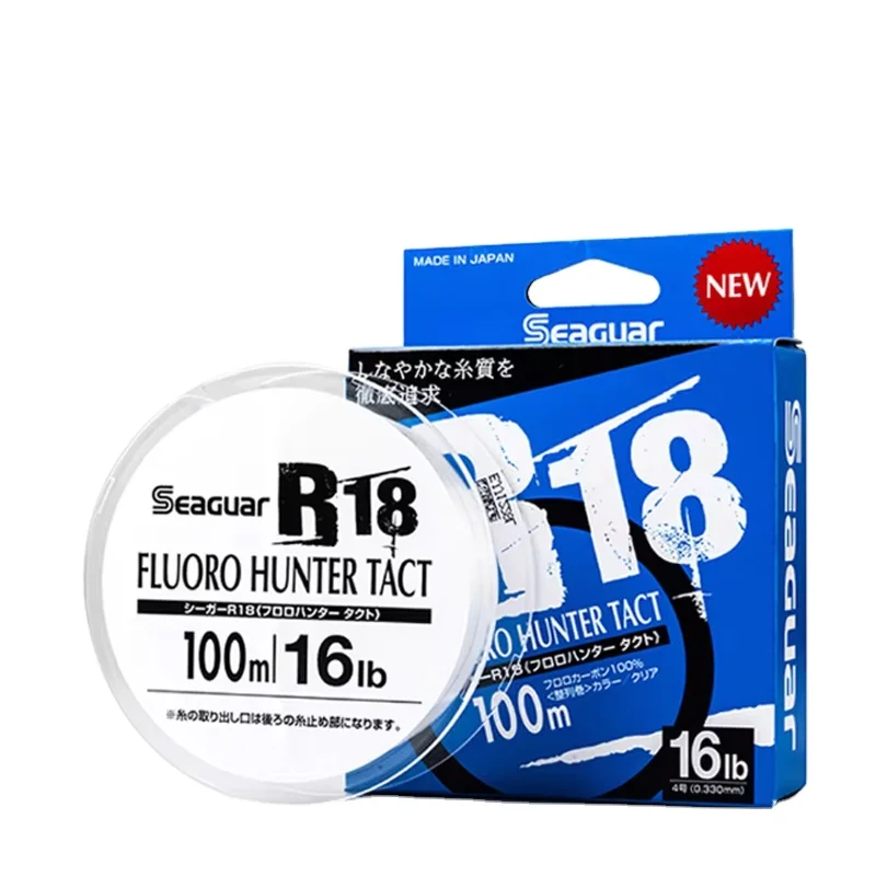 Seaguar R18 FLUORO HUNTER TACT  100% Fluorocarbon Test Carbon Fiber Monofilament 3LB-25LB River Lake Fishing Nylon