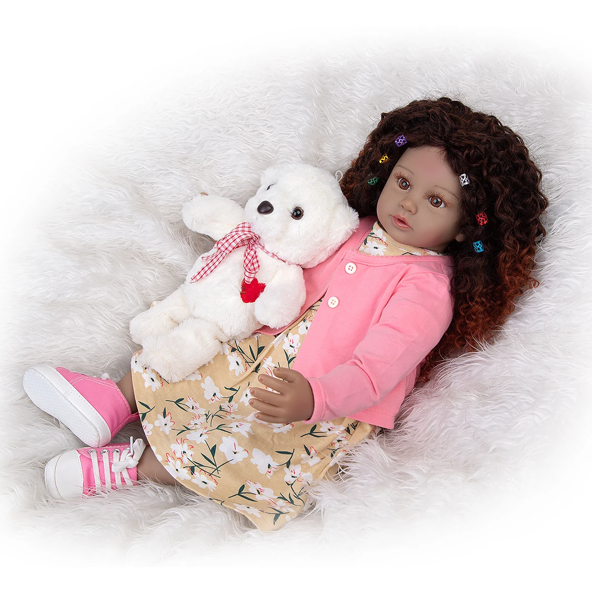 Black Skin As Africa Todder Reborn Baby Dolls 60 CM Cloth Body Newborn Bebe Toys Doll Gift for Kids Birthday