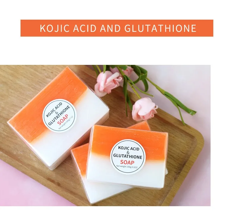 Factory Customized wholesale Kojic acid Soap Base Whitening Essential Oil Soap Handmade Glycerine Papaya Bar Soap for Body Care