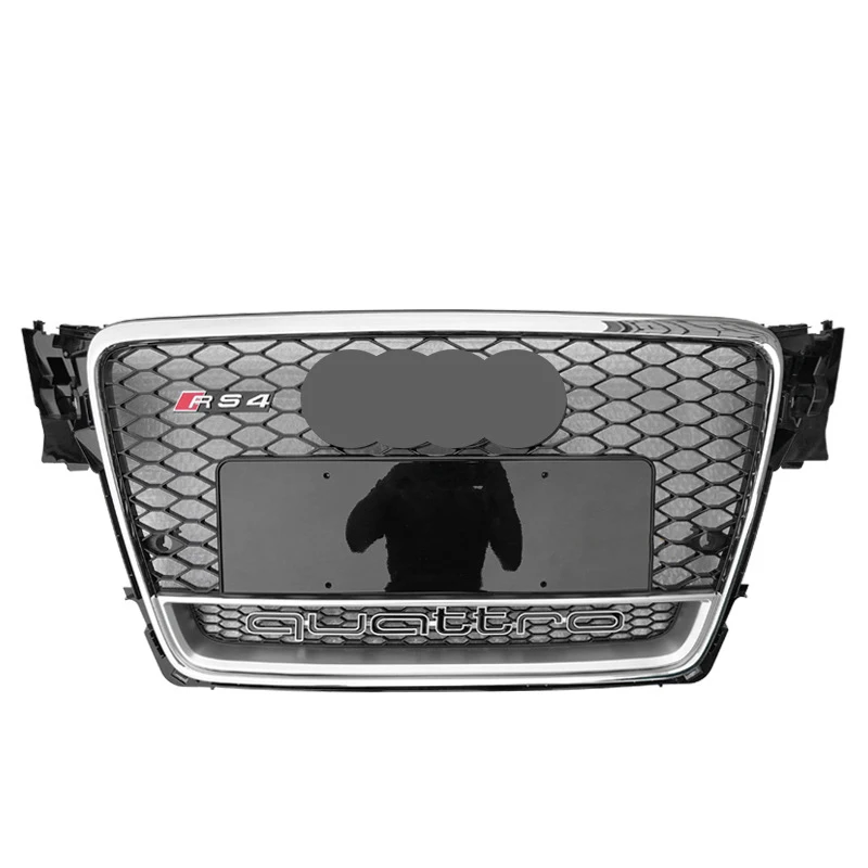 Suitable for 08-12 Audi A4 body kit RS4 / S4 abs black mid-net grille boutique modification