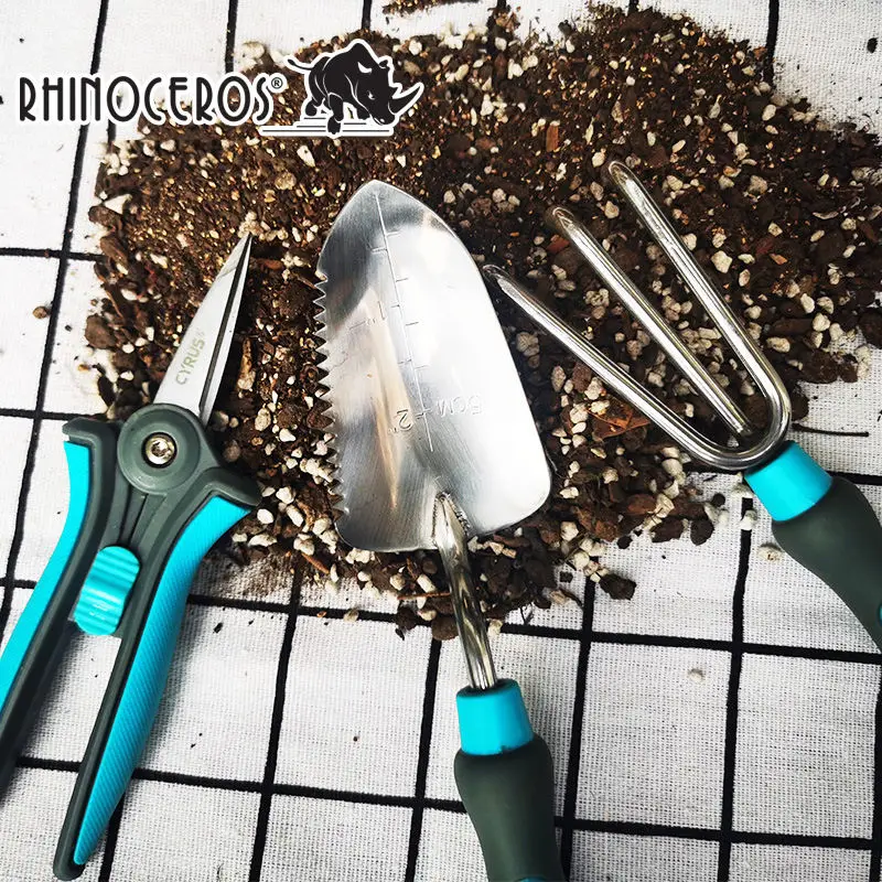 3Pcs Hnad Trowel, Garden Hnad Cultivator, Hnad Pruner Shears Stainless Steel Small Garden Hand Tools Set