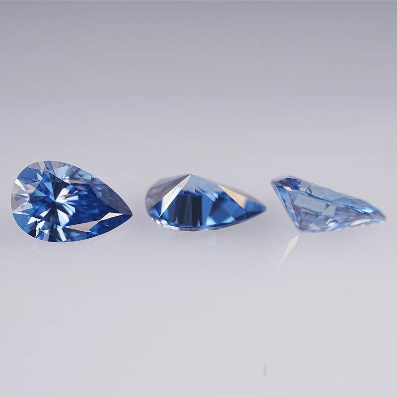 SICGEM 3 Carat Dark Blue Moissanite Gemstone Oval Marquise Cushion Pear Shapes Synthetic Diamonds Moissanite