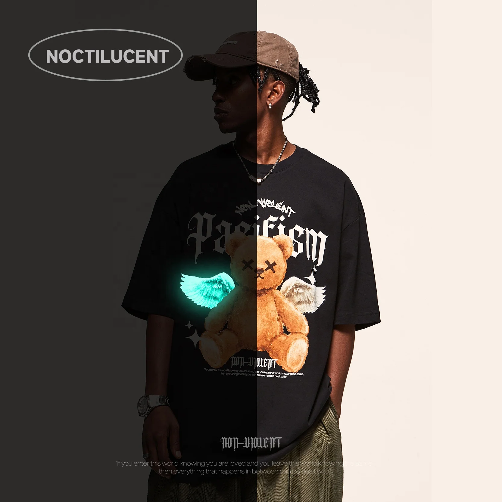 INFLATION DTG Luminous Printed Cotton Tshirt Unisex oversized plus tshirts clothing custom tshirt