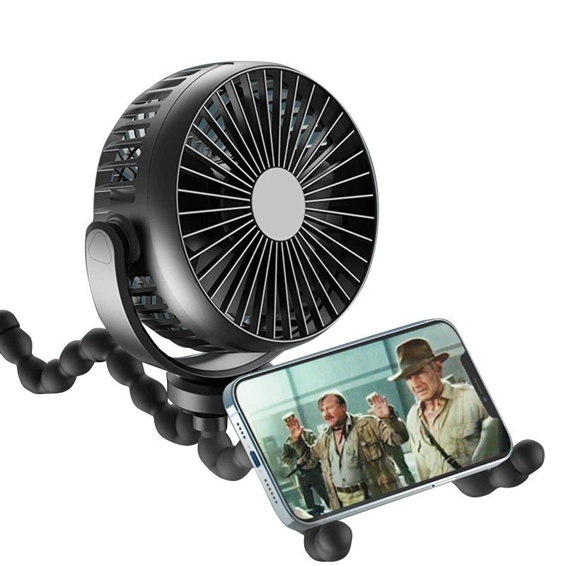 Flexible Tripods Rechargeable Octopus Fan Handheld USB Fan baby carriage With Power Bank