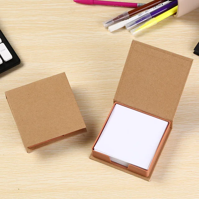 Student and Office Stationery Pocket Size Brown Kraft Cover Custom logo Memo Pad Sticky Note