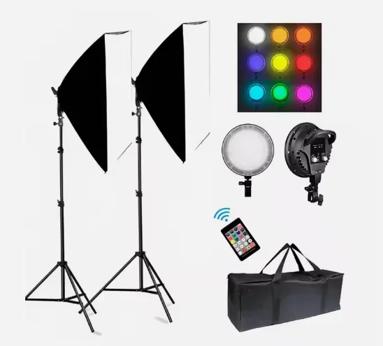 Professional Camera Photo Accessories Photography Studio Softbox With Four Lamps Design Plus 1.9m Tripod