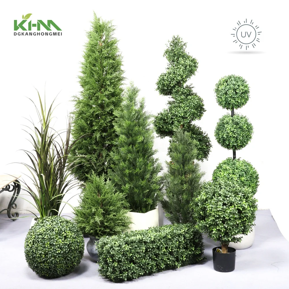 Artificial Olive Plants Faux Topiary Fake Pine Bonsai Tree Artificiales Cedar Cypress Juniper Tuja Plantas Outdoor Indoor Decor