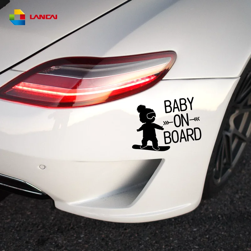 Baby on board personalised stickers baby on snowboard vinyl custom car window decal