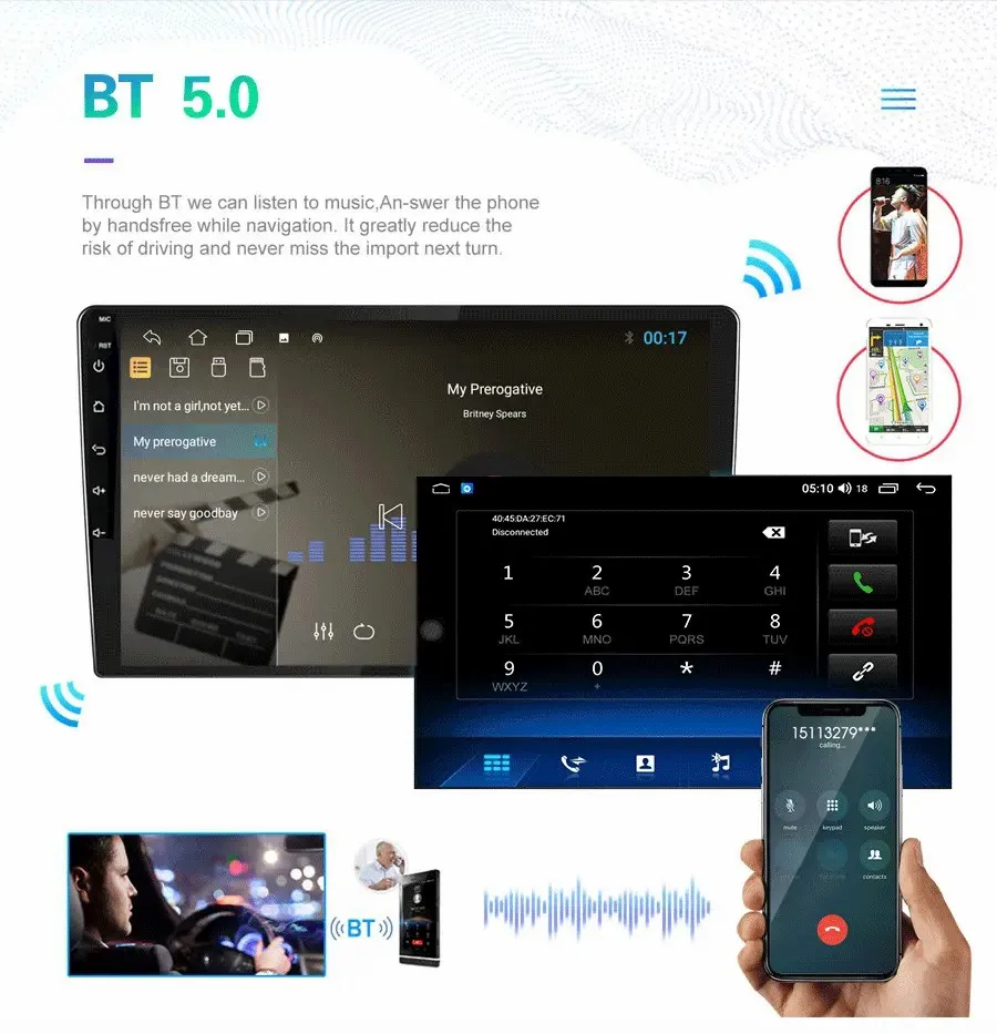 2Din Android 12 7 9 10Inch Car Multimedia Video Player Universal Stereo Radio GPS For Volkswagen Nissan Hyundai Kia Toyota