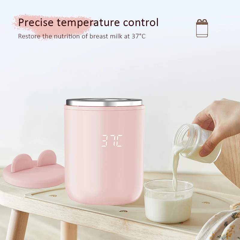 2024 Best Design Portable Rechargeable Milk Heater 8800mAh Battery Smart Food Grade N1S Electric Baby Wireless Bottle Warmer