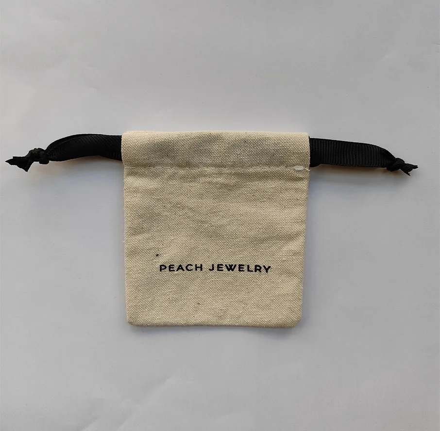 Eco Friendly Custom Logo Silk Screen Print Organic Cotton Muslin Shopping Canvas Drawstring Pouch Dust Bags For Handbag Shoe