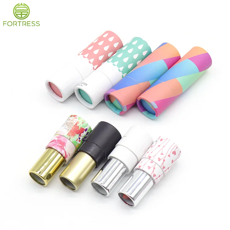 Recycled Cardboard Lipstick Packaging Tube Boxes Custom Paperboard Cosmetic Container Empty Lipstick Kraft Paper Tubes