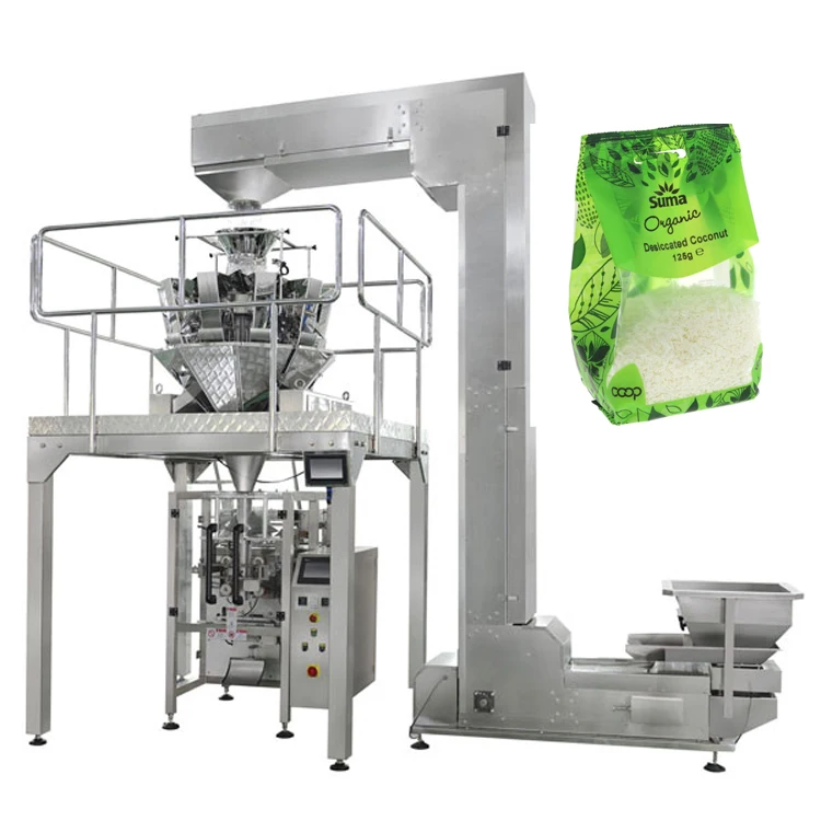 Multihead dried fig date desiccated coconut packing machine