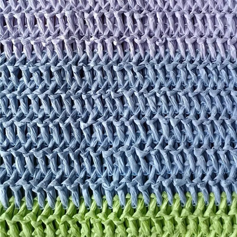 Woven Raffia fabric recycled fabric 100%paper raffia yarn type woven crochet fabric for upholstery