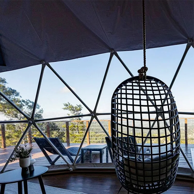 Fiberglass geodesic glass green prefab house dome tent transparent igloo tent geodesic dome tent