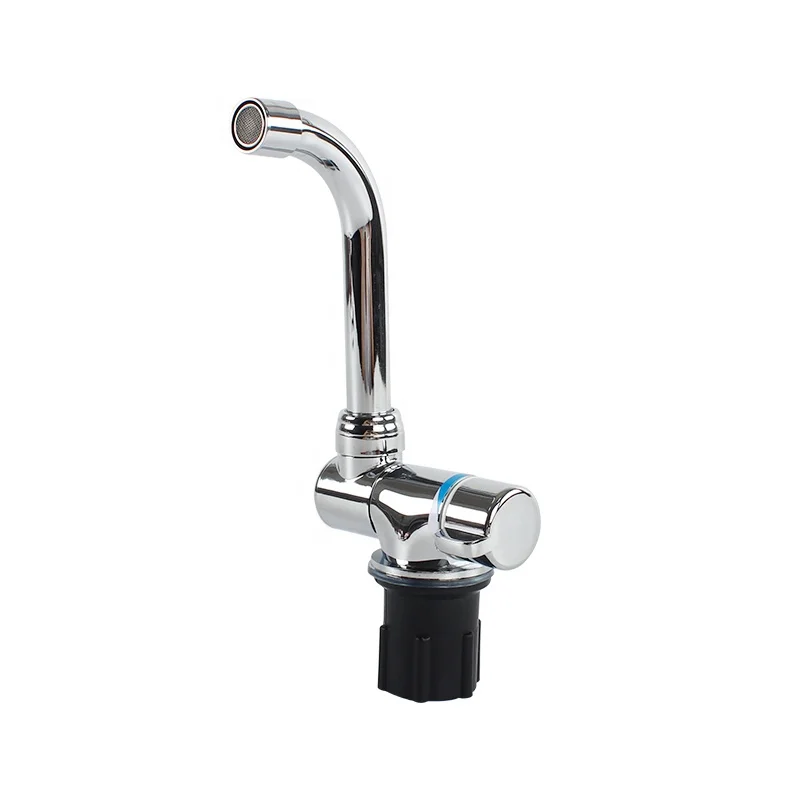 HEYRV RV Accessories High-Quality- Rotation Cold and Hot Water Single Handle And Hole Folding RV Faucet  Water Tap