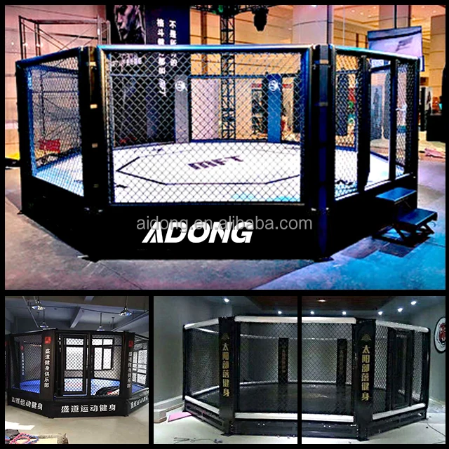 AIDONG sells professional standard specification mma equipment octagon cage with custom logo and size at a discounted price