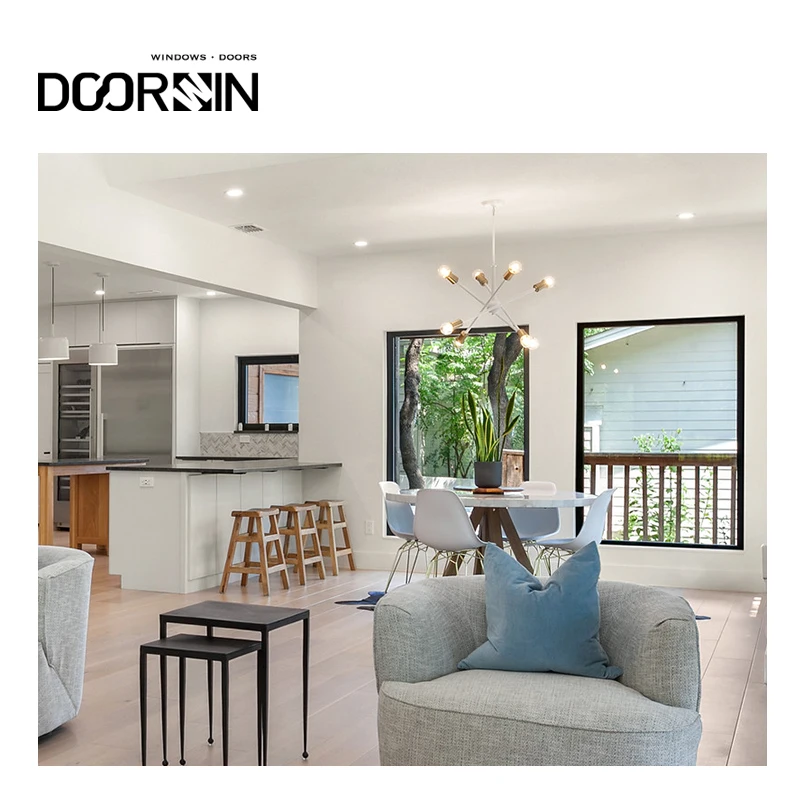 Doorwin Residential Austin Texas USA Project Best Selling Aluminum Double Glazing Windproof Fixed Glass Window