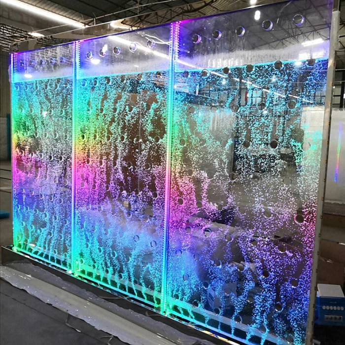 restaurant interior design used LED light water bubble fountain wall restaurant furniture