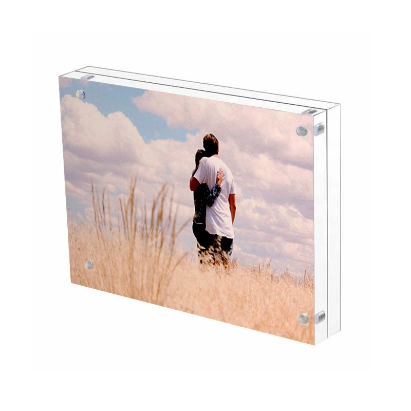 magnet thickening acrylic ultrasound islamic magnetic photo frame picture wall mount picture block frame a4 5x7 inches