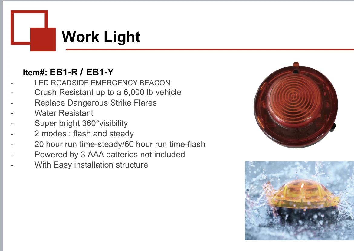 Светодиодный рабочий свет красный аварийный радиомаяк устойчивый к раздавливанию до 6000 фунтов автомобиль заменяет опасные сигнальные ракеты