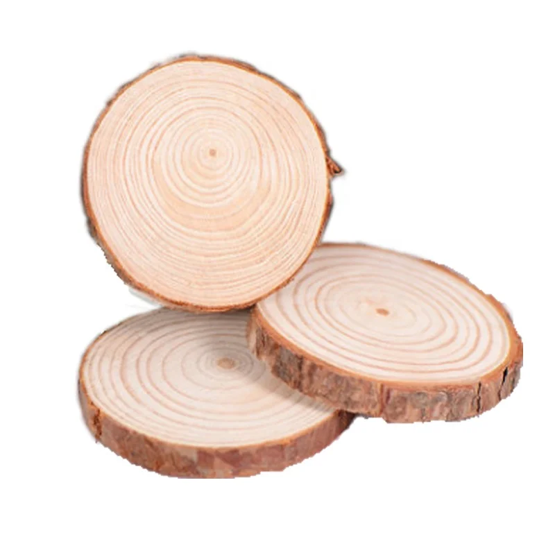 Natural Round Pine Wood Logs Slices Pine Wood Circles for DIY Crafts Unfinished Pine Wood Coasters