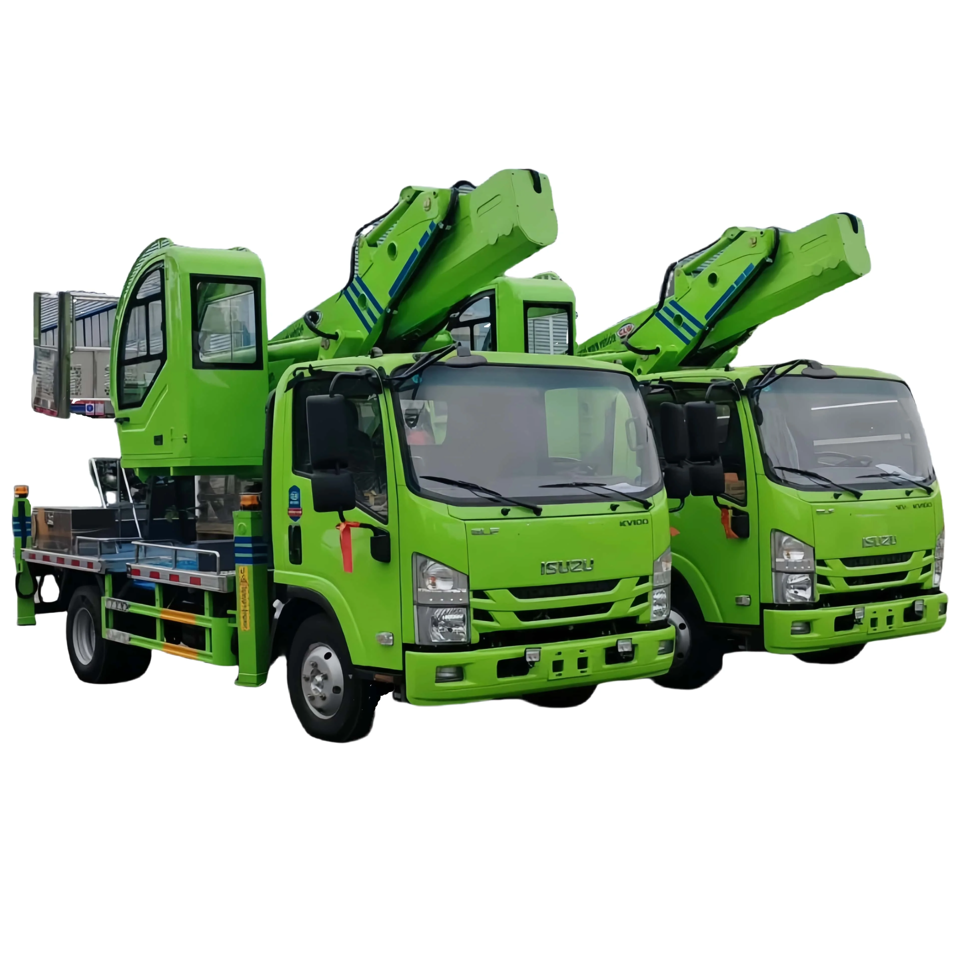Isuzu 6 Wheeler 20m 22m 24m 28m 33m Hydraulic Ladder Lift Insulated Booms Aerial Work Platform Basket Hydraulic Ladder Truck