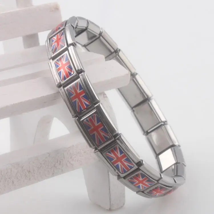 Wholesale 316 Stainless Steel Elastic Italian Charm Modular Bracelet Link for Men Women