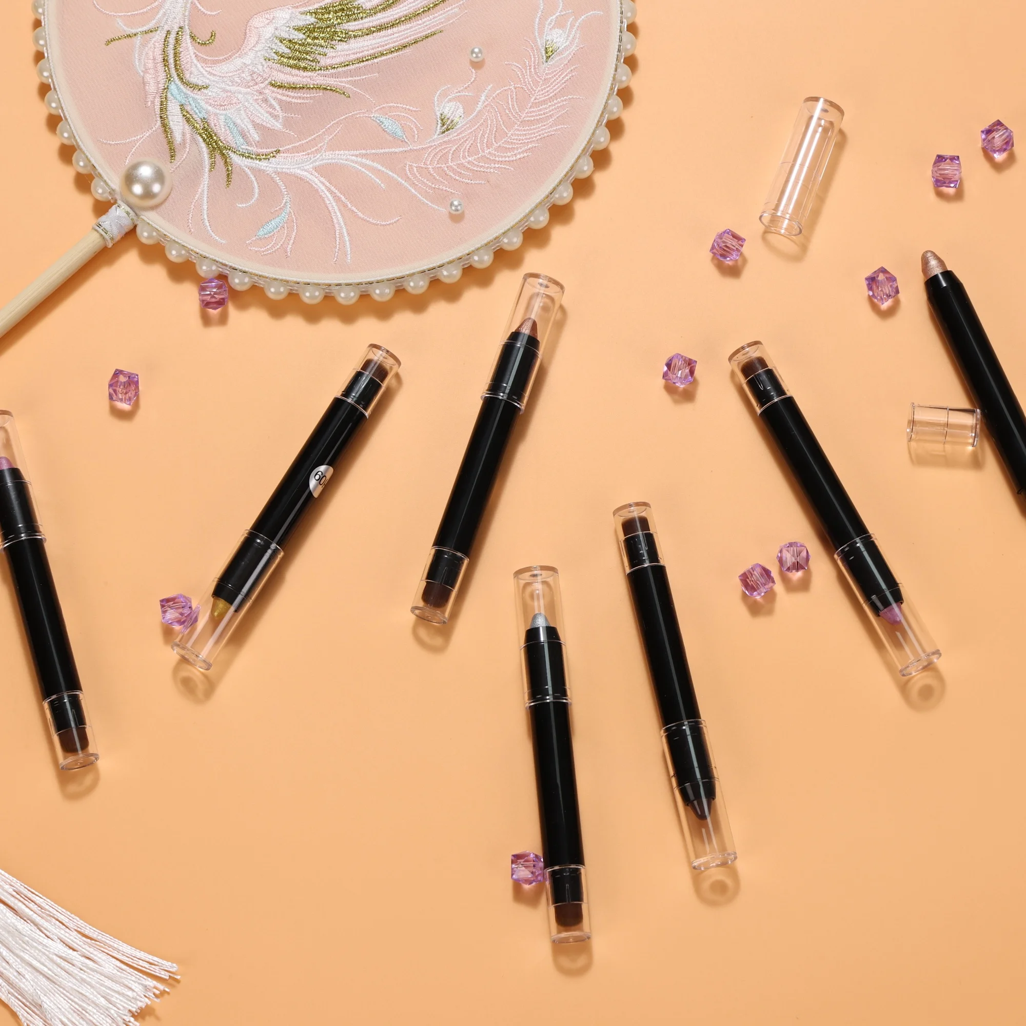 High Quality Matte Color Eye Shadow Pen Shimmer Glitter Eyeshadow Stick in Pearl Dark Bright Red