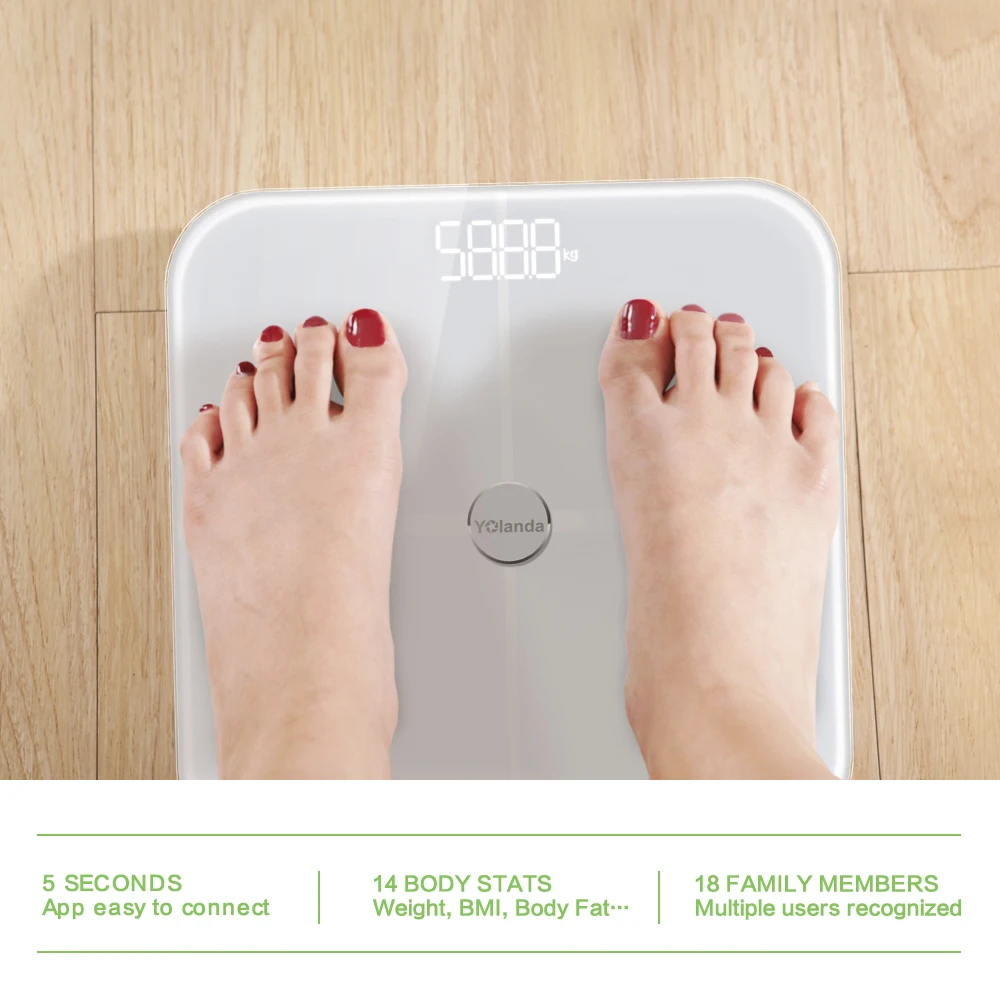 2020 профессиональные смарт-весы Yolanda с Wi-Fi для определения индекса массы тела