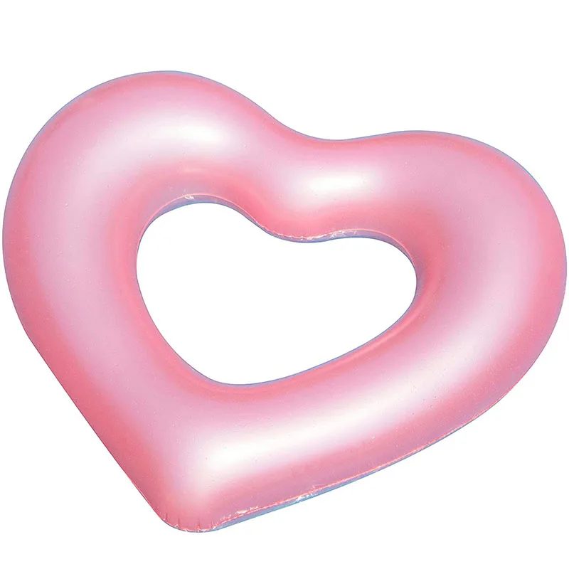 Sweet Love Swim Rings Float Loungers Tube for Summer Water Fun Beach Party Toys for Kids, Adults Inflatable Heart Pool Float