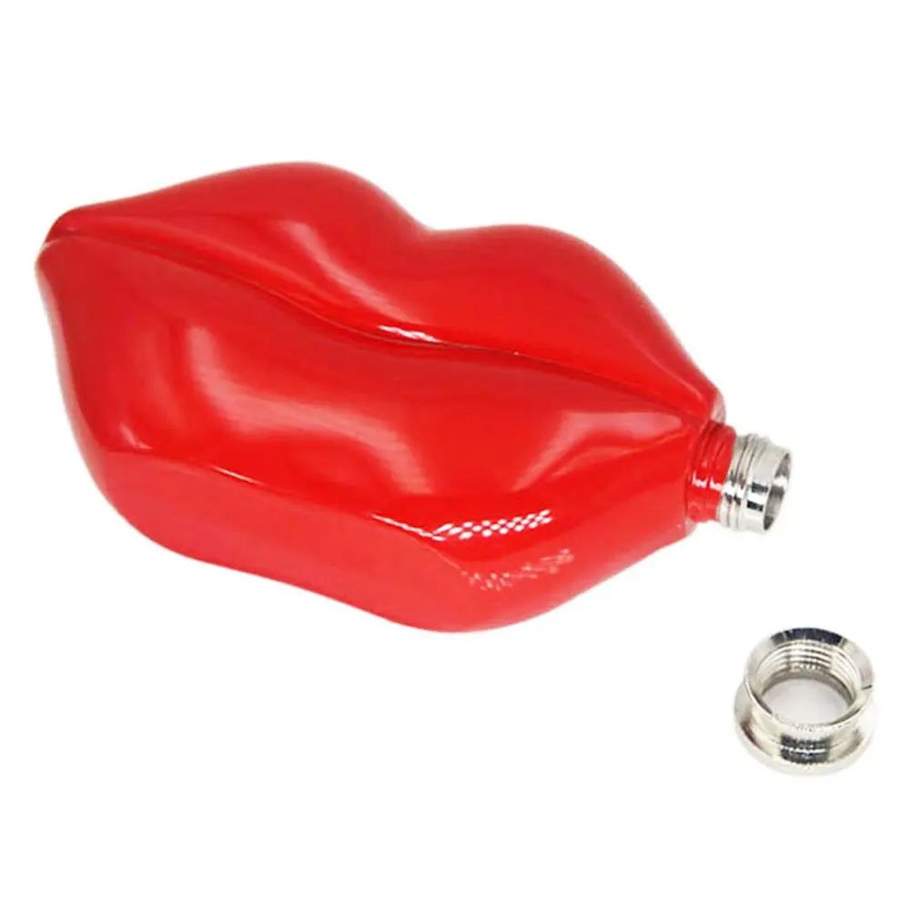 red lip shape hip flask