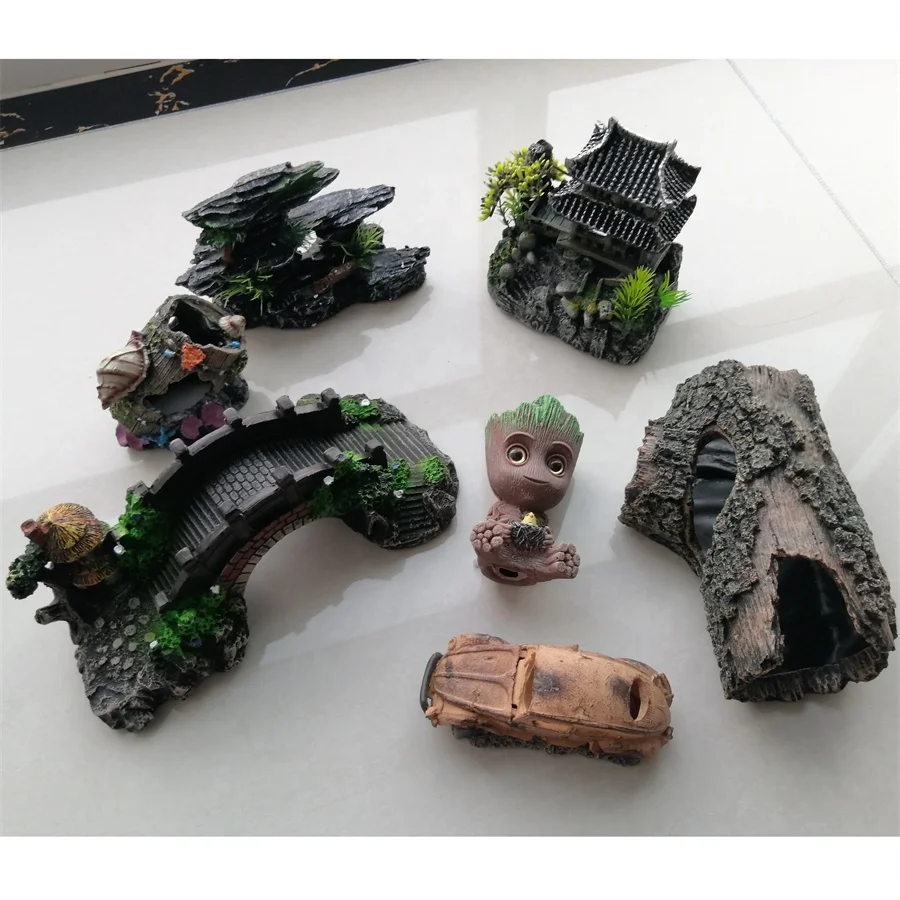 Artificial sump flower bucket aquarium ornament landscaping decoration pumice Simulation flower bucket