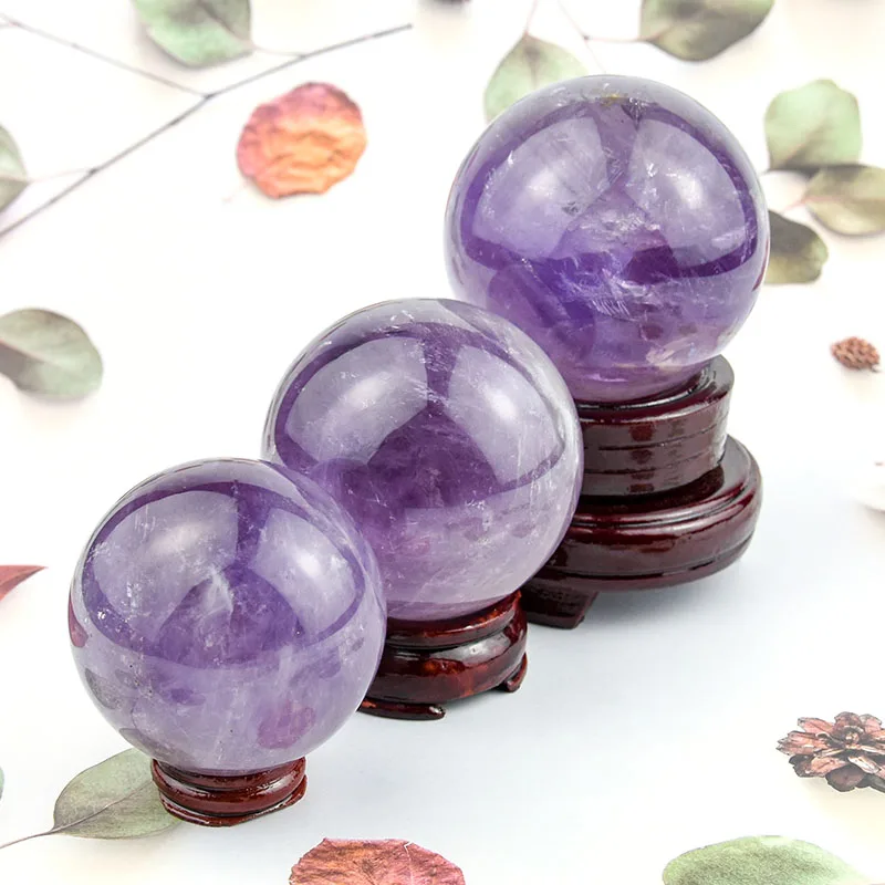 
Besting Selling Natural Crystal Sphere Amethyst Balls For Decoration 
