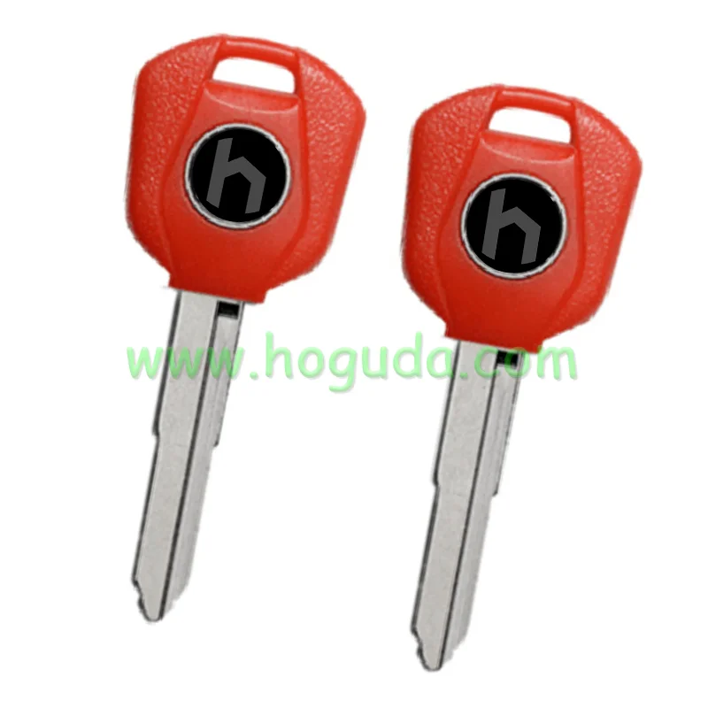 For Honda Motorcycle transponder key blank with left blade black color/red color/blue color