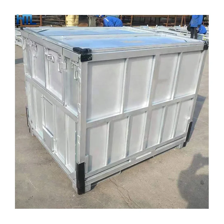 Heavy Duty Custom Storage Stackable Steel Pallet Box with Lid