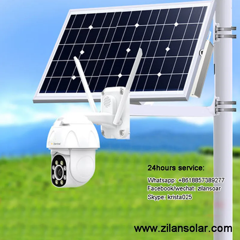 Solar camera with street light