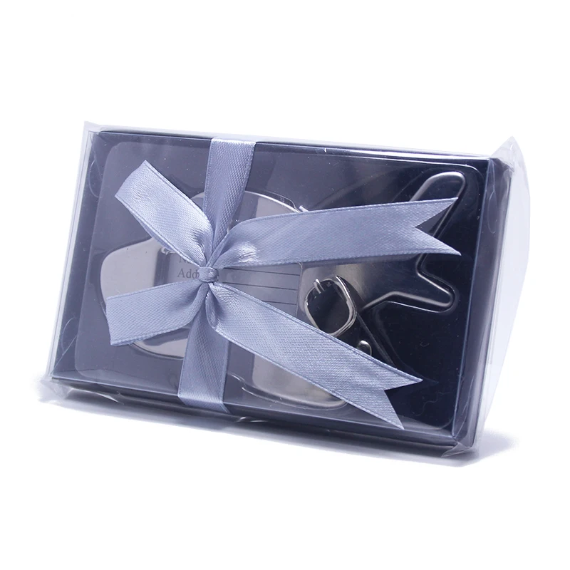 
Wedding Favor Celebration Airplane shaped Promotional Luggage Tag Gifts Stainless Steel Metal Travel Tag 