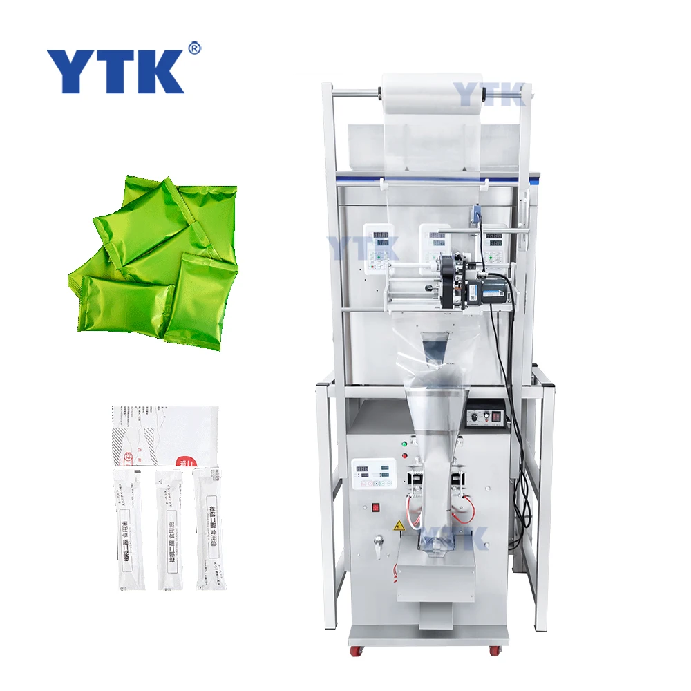 YTK-BPT200B Model YTK YASON Automatic Three Hopper 200G Back-side Sealing Particle Pouch Packaging Machines for Beans