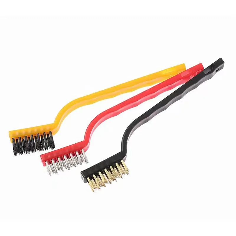 3pcs Nylon Copper Iron Steel Wire Bristle Brush For Cleaning