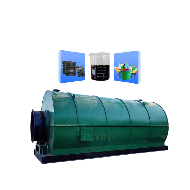 DOING new design 500kg/d-50tpd  waste tyres recycling to fuel oil pyrolysis  plant for sale