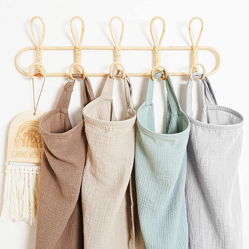 Kangobaby Wholesale Muslin Breast Feeding Apron Shawl  Breathable 100% Cotton Breastfeeding Cover with Rigid Hoop for Mother