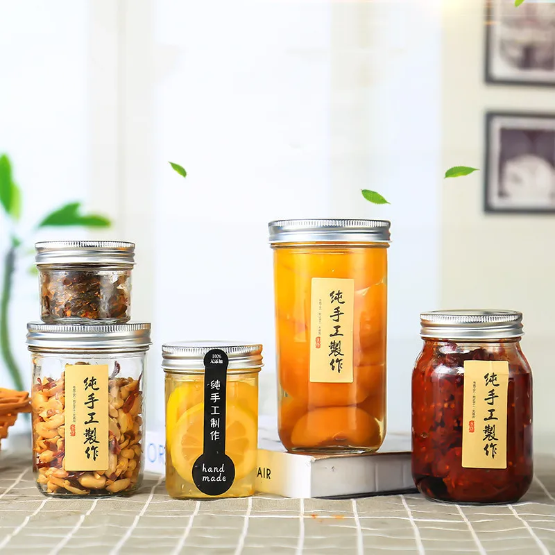 Factory Direct Hot pepper Sauce Glass Bottle Caviar Sealed Jar Glass Jars For Jam And Honey