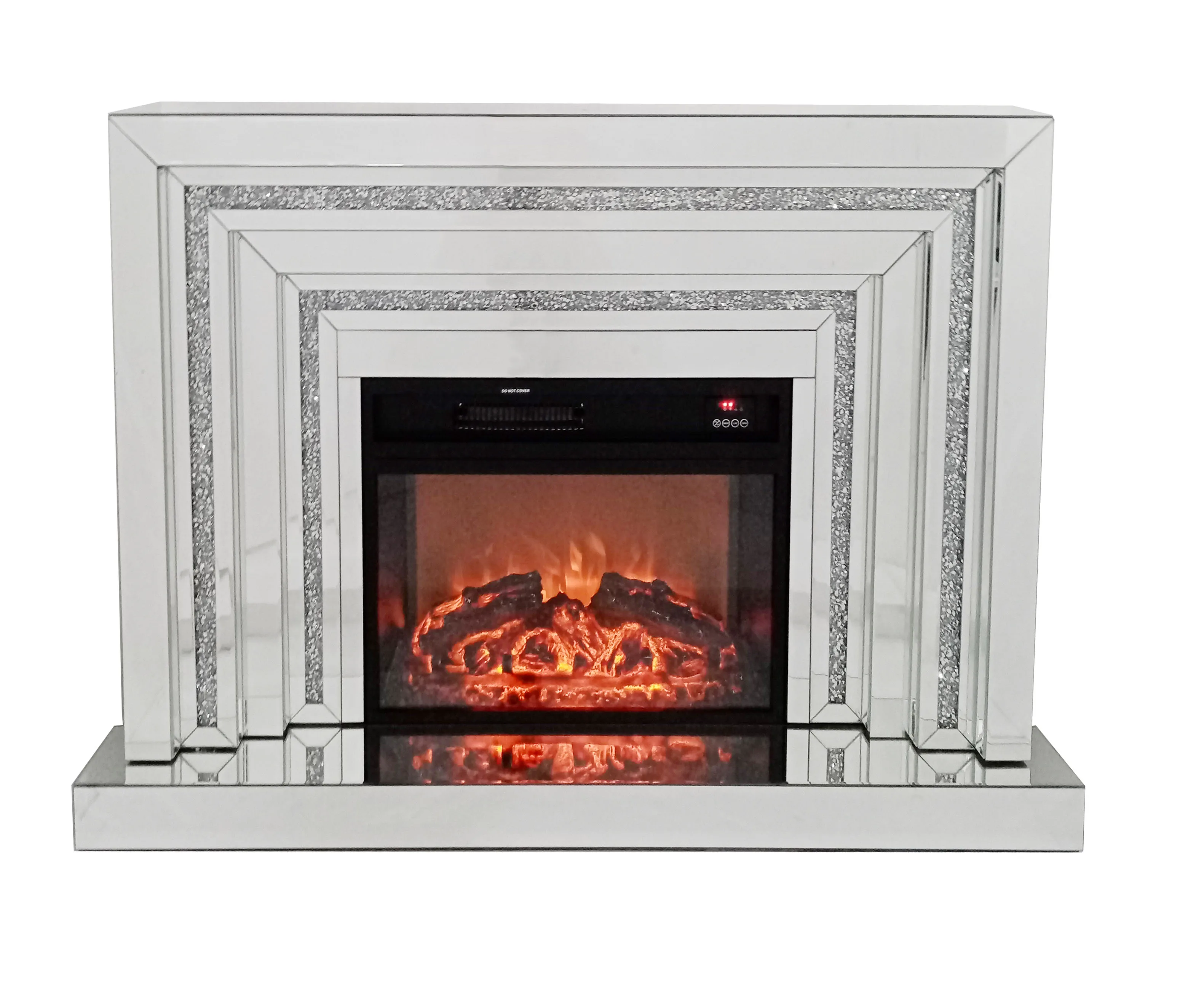  YGJS0063 Personal crushed diamon Modern Artificial Living Room Electronic Led Wood Burning Glass Indoor Fireplace